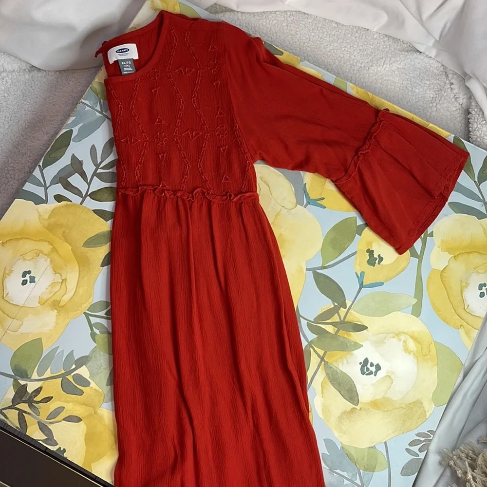 🔥 SALE Girl’s Orange Bohemian Dress | XL 14